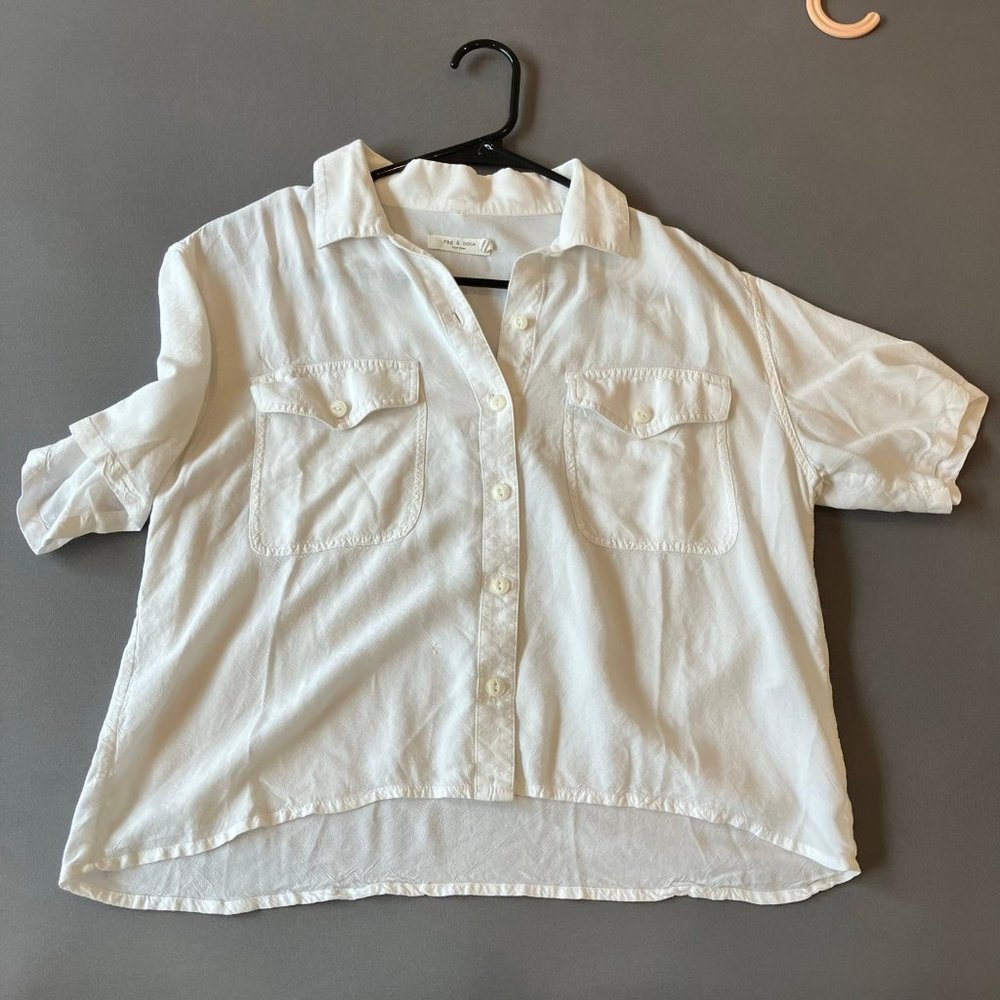 Rag & Bone white cotton summer shirt size S